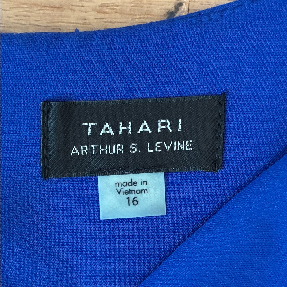 Tahari ASL Royal Blue Sheath Short Sleeve Dress - Picture 2 of 6